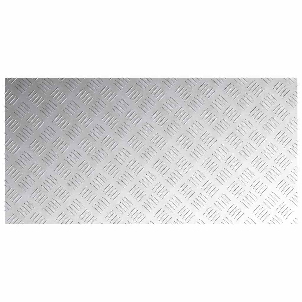 Checker Plates 4 pcs Silver 100 x 50 cm Aluminium