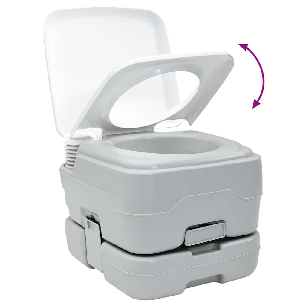 Camping Toilet 2 pcs Grey and White 50.5 x 33 x 103 cm