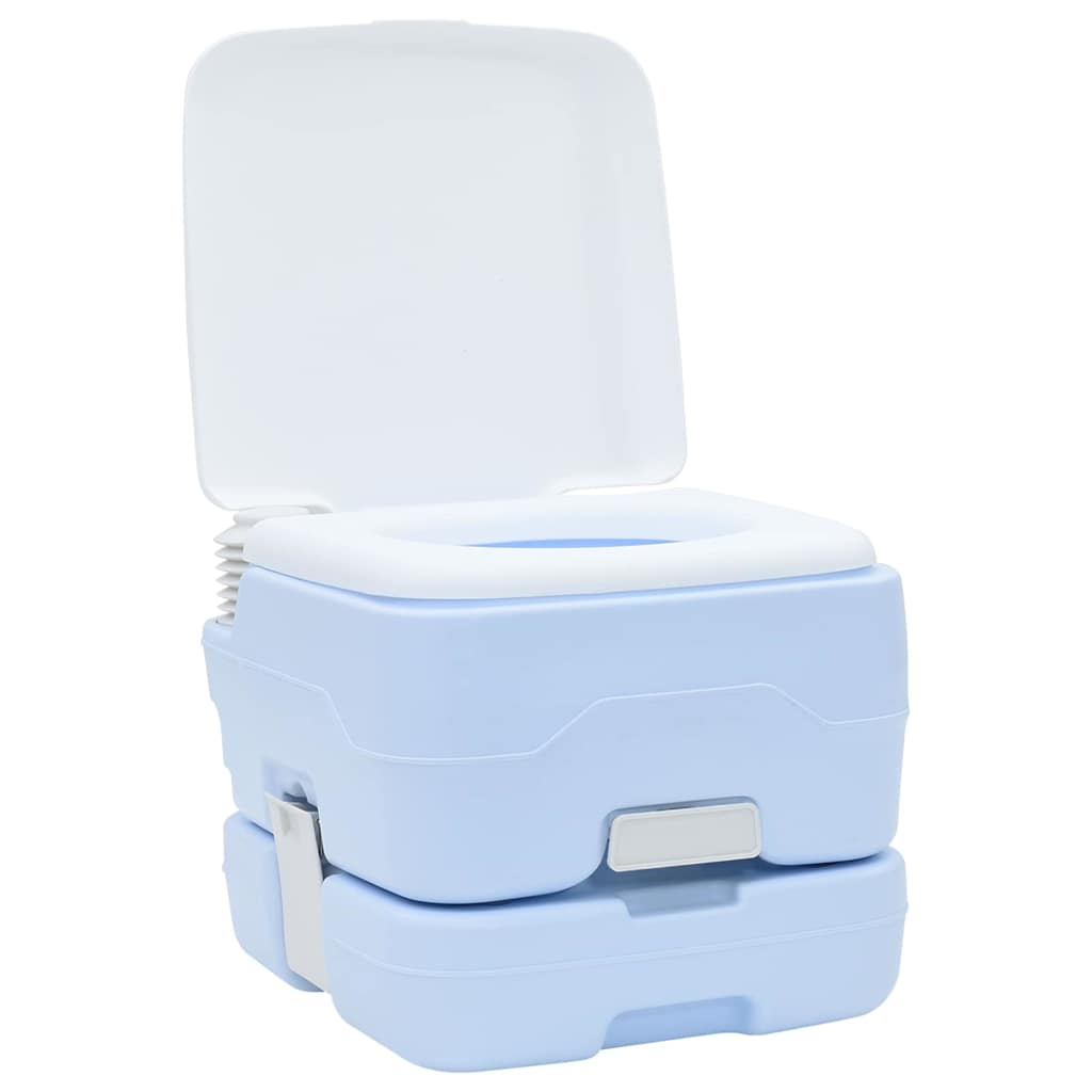 Camping Toilet 2 pcs Blue and White 50.5 x 33 x 103 cm