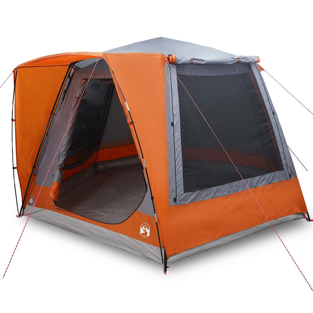 Camping Tent Grey and orange 420 x 420 x 227 cm Polyester