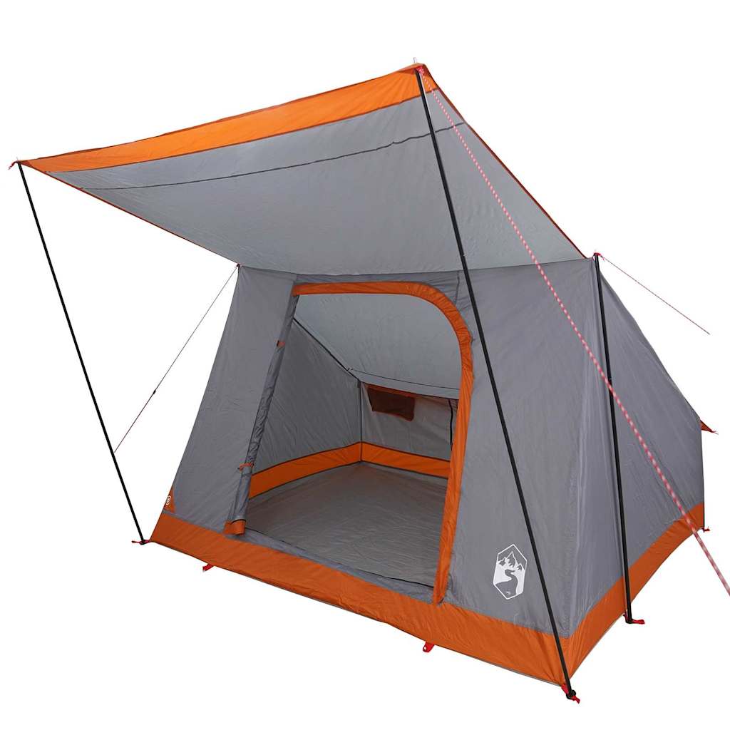 Camping Tent Grey and orange 223 x 163 x 130 cm Polyester