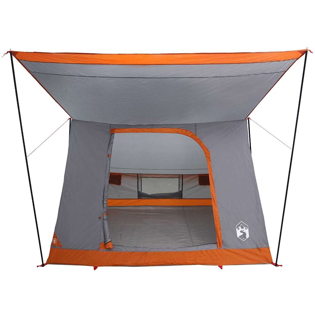 Camping Tent Grey and orange 223 x 163 x 130 cm Polyester