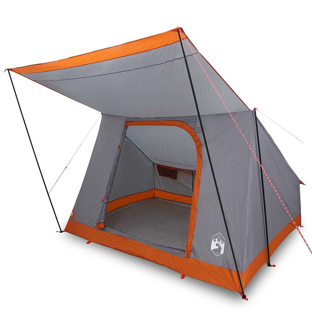 Camping Tent Grey and orange 223 x 163 x 130 cm Polyester