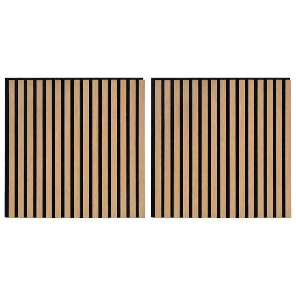 Acoustic Wall Panels 2 pcs Slatted 60.5x60 cm Oak Veneer