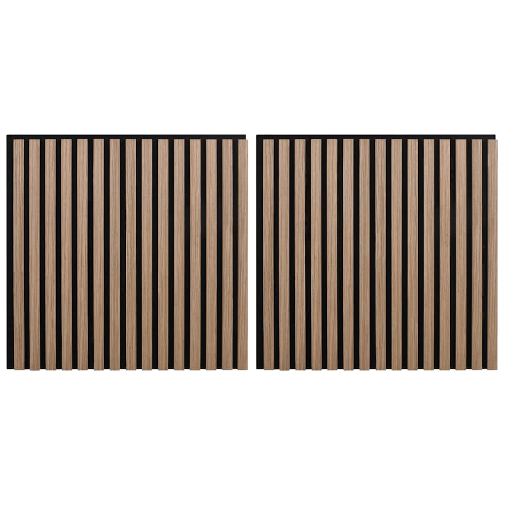 Acoustic Wall Panels 2 pcs Slatted 60.5x60 cm Oak Veneer