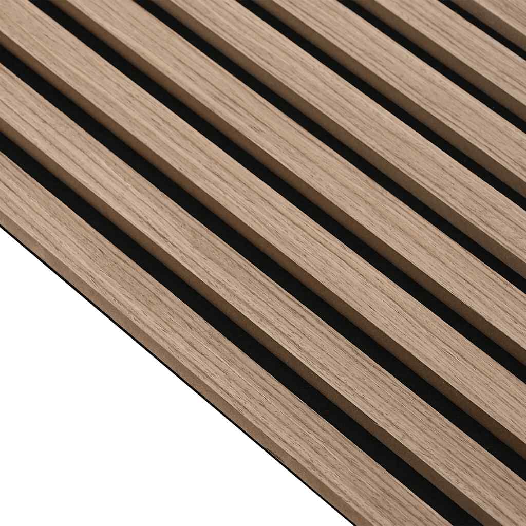 Acoustic Wall Panels 8 pcs Slatted 60.5x60 cm Oak Veneer