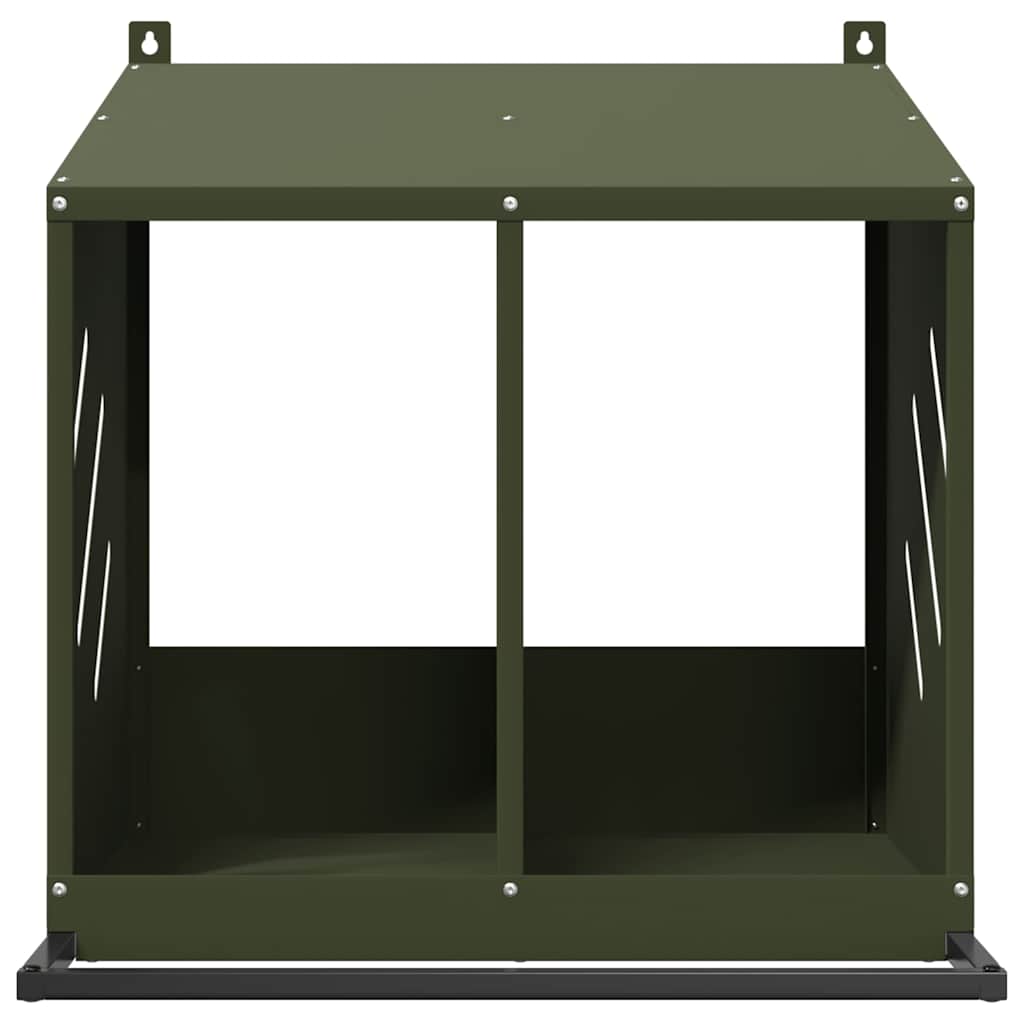 Chicken Nesting Box with 2 Compartments Olive Green Metal