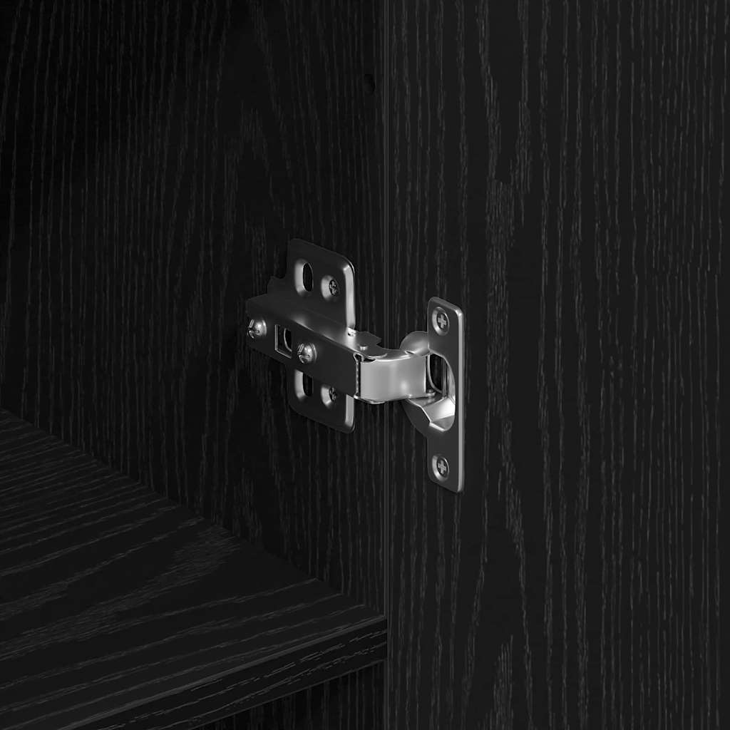 Highboard 2 pcs Black oak 70 x 34 x 180 cm Engineered wood