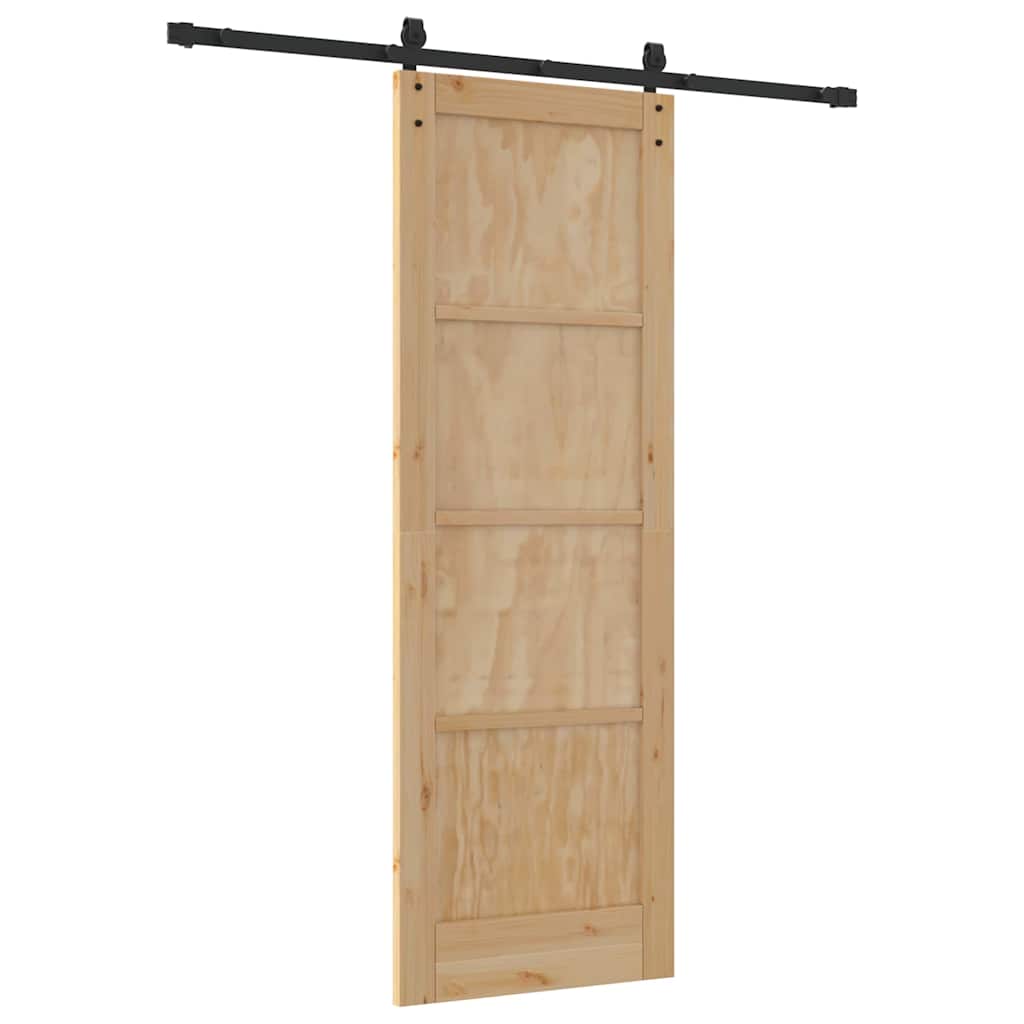 Sliding Door Manual Natural and black 73.5 x 211 cm