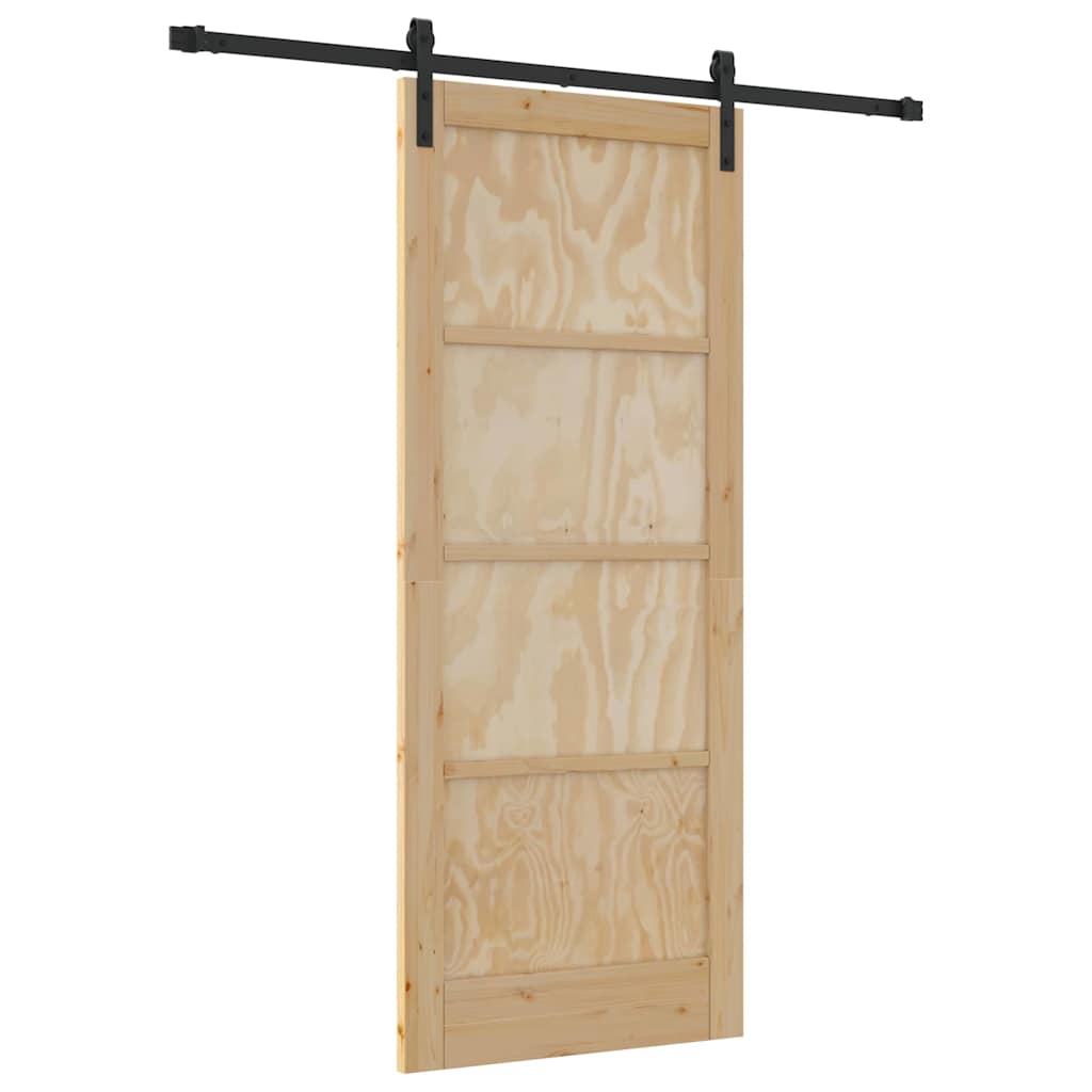 Sliding Door Manual Natural and black 83 x 202 cm