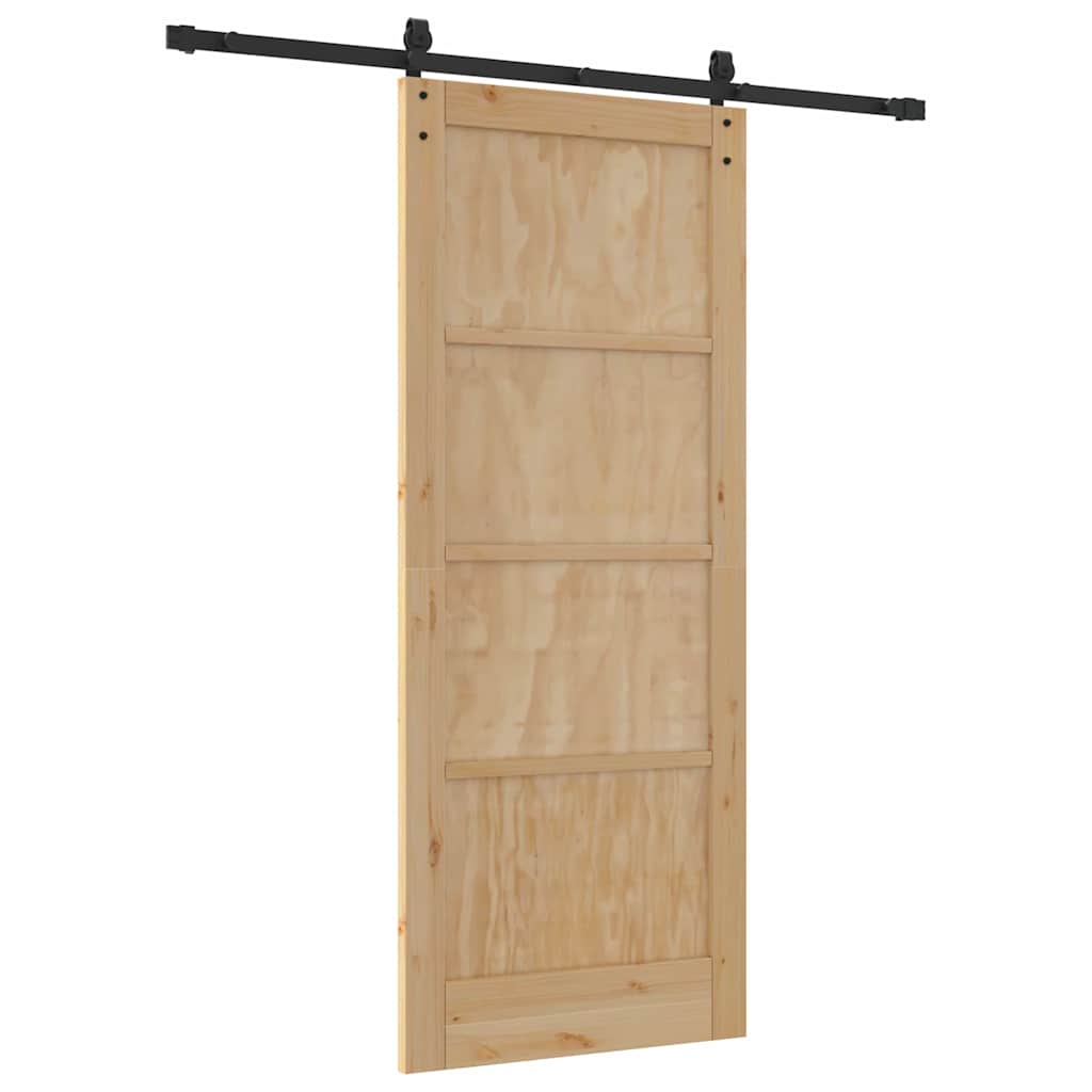 Sliding Door Manual Natural and black 83 x 202 cm