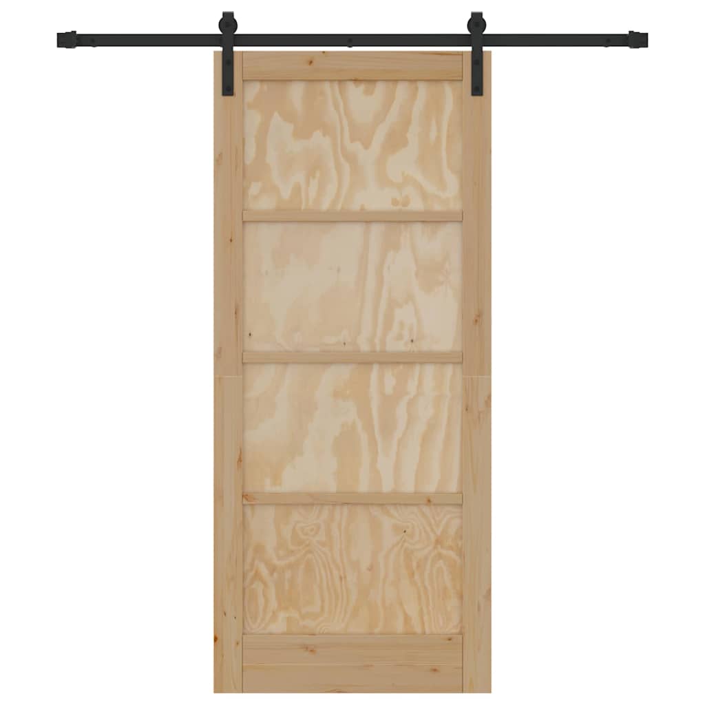 Sliding Door Manual Natural and black 86 x 198.5 cm