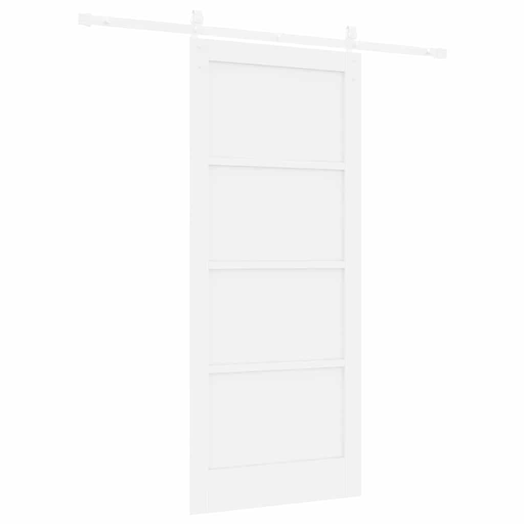 Sliding Door White 86 x 198.5 cm Solid pine wood and steel