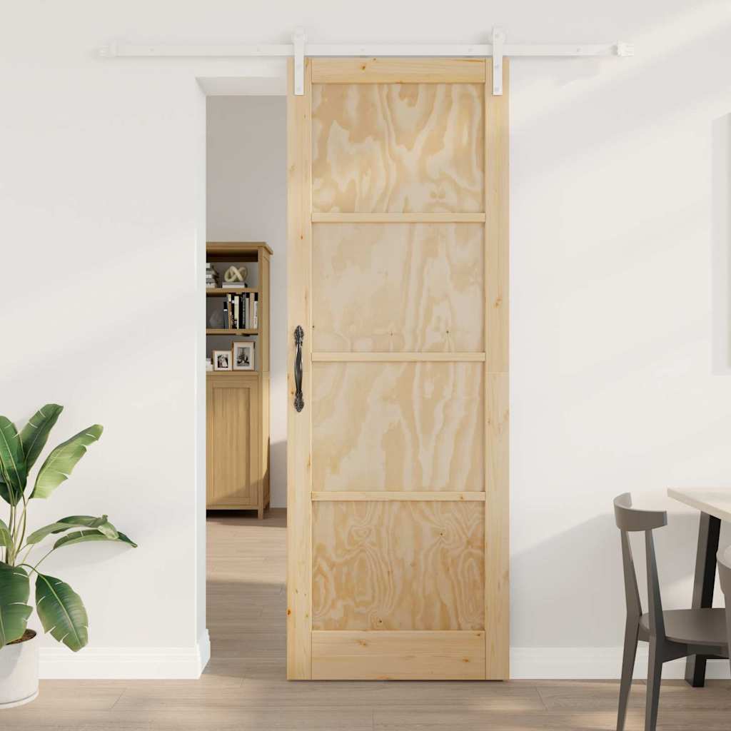 Sliding Door Manual Natural and white 83 x 232 cm