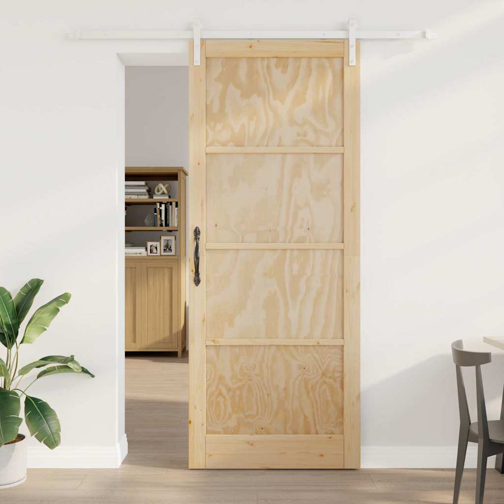 Sliding Door Manual Natural and white 93 x 232 cm