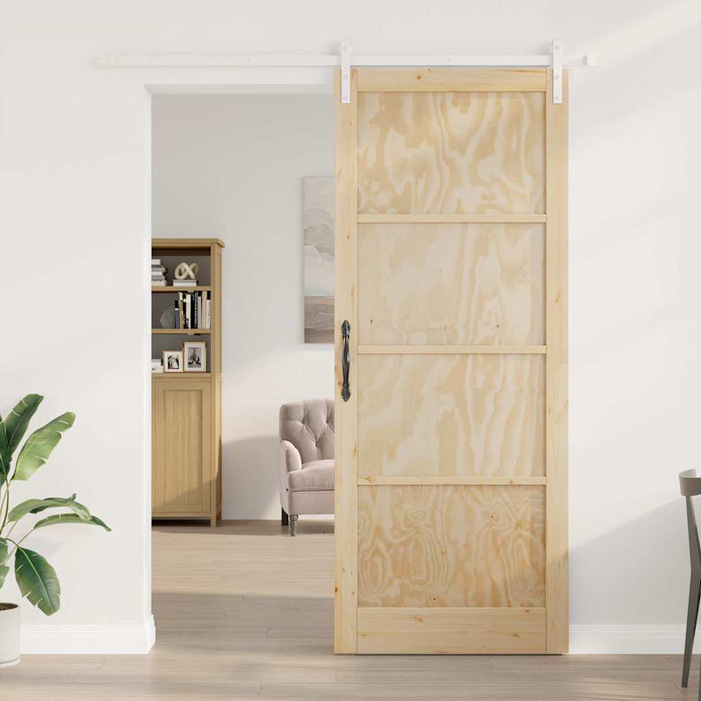 Sliding Door Manual Natural and white 93 x 232 cm