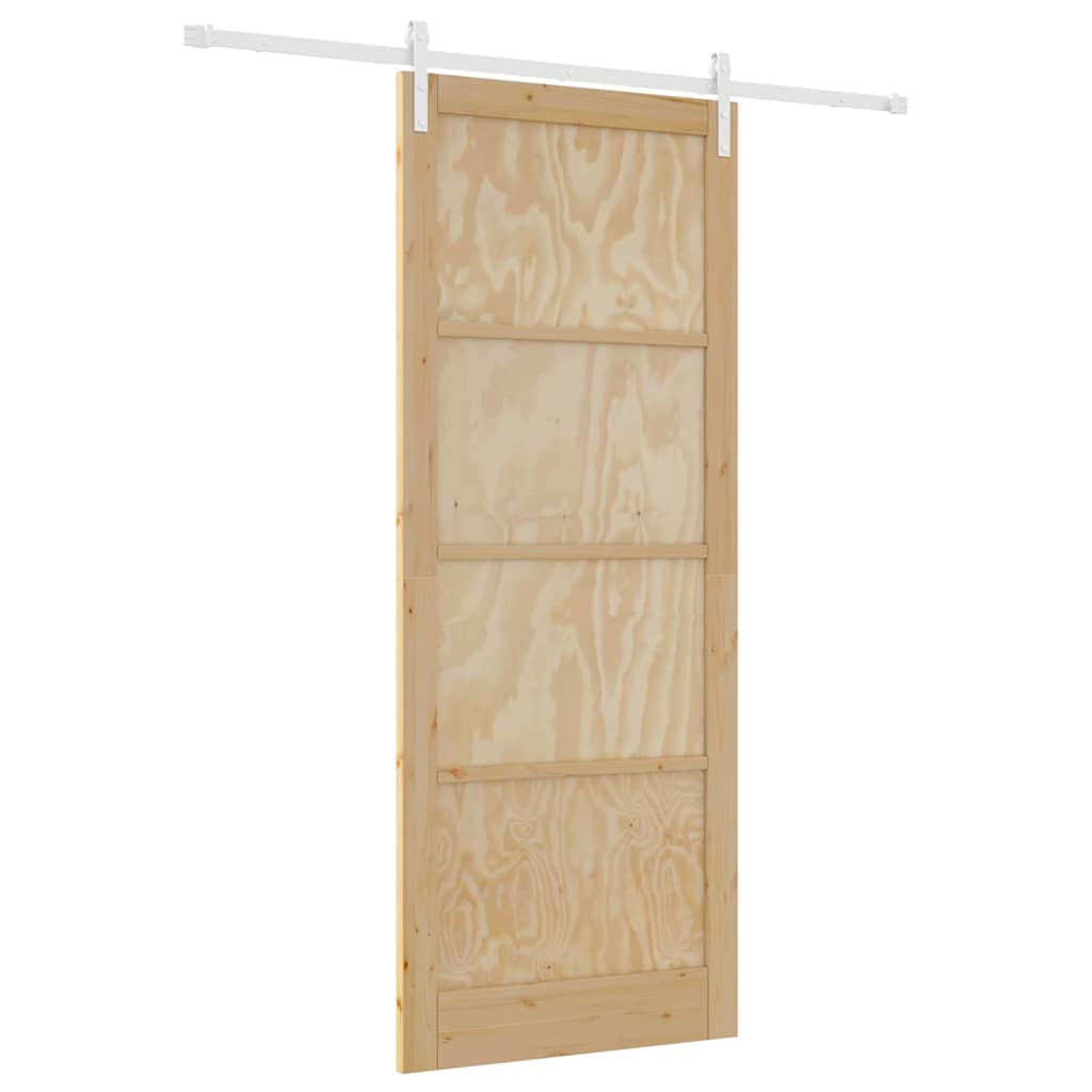 Sliding Door Manual Natural and white 93 x 232 cm