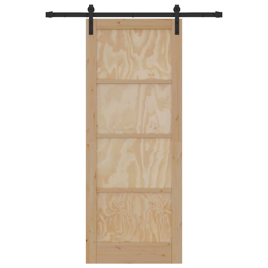 Sliding Door Manual Natural and black 83 x 211 cm
