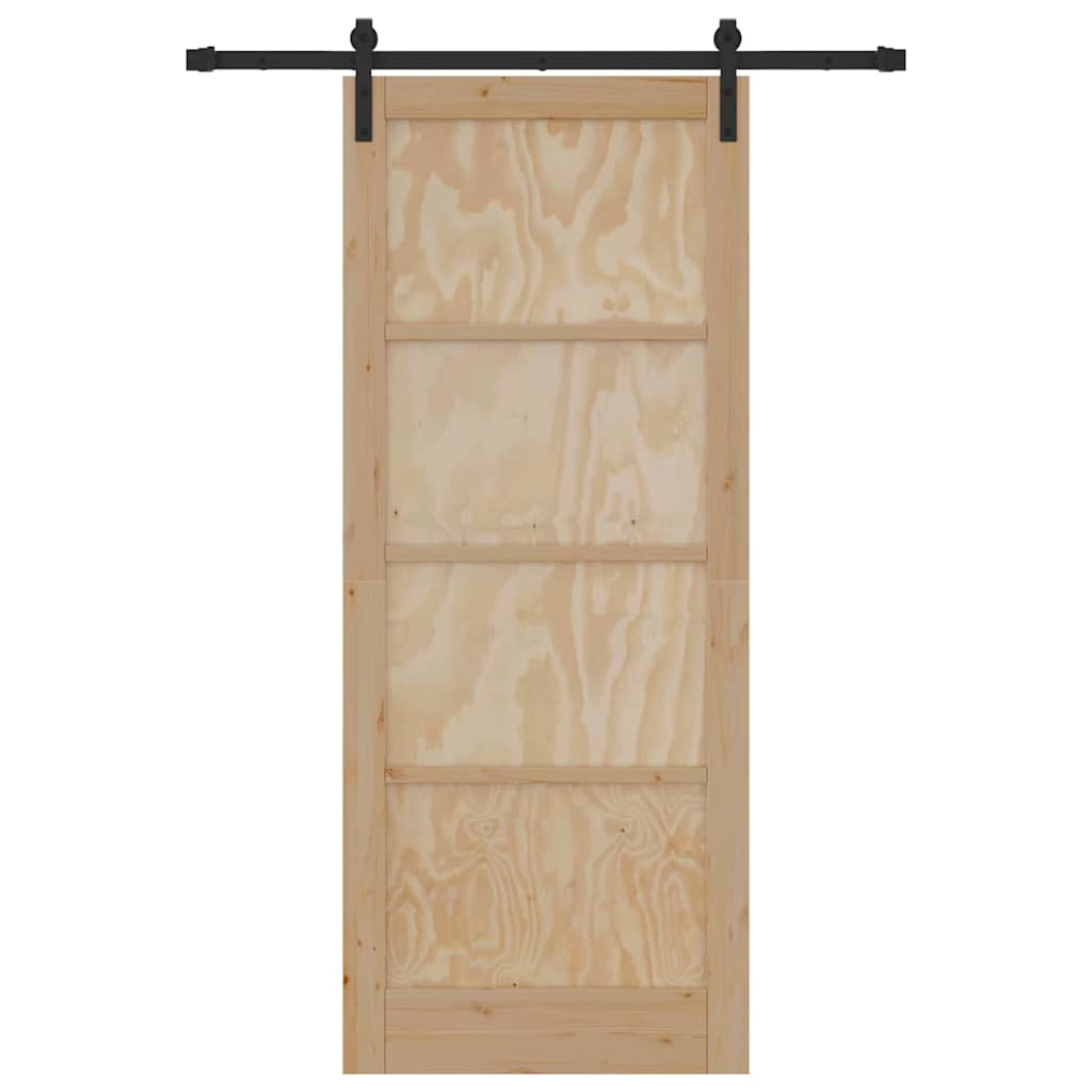 Sliding Door Manual Natural and black 86 x 211 cm