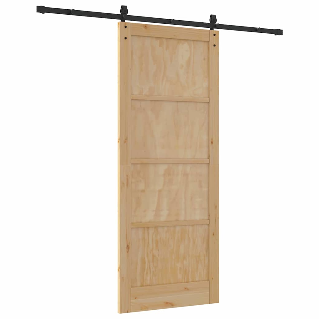 Sliding Door Manual Natural and black 86 x 211 cm