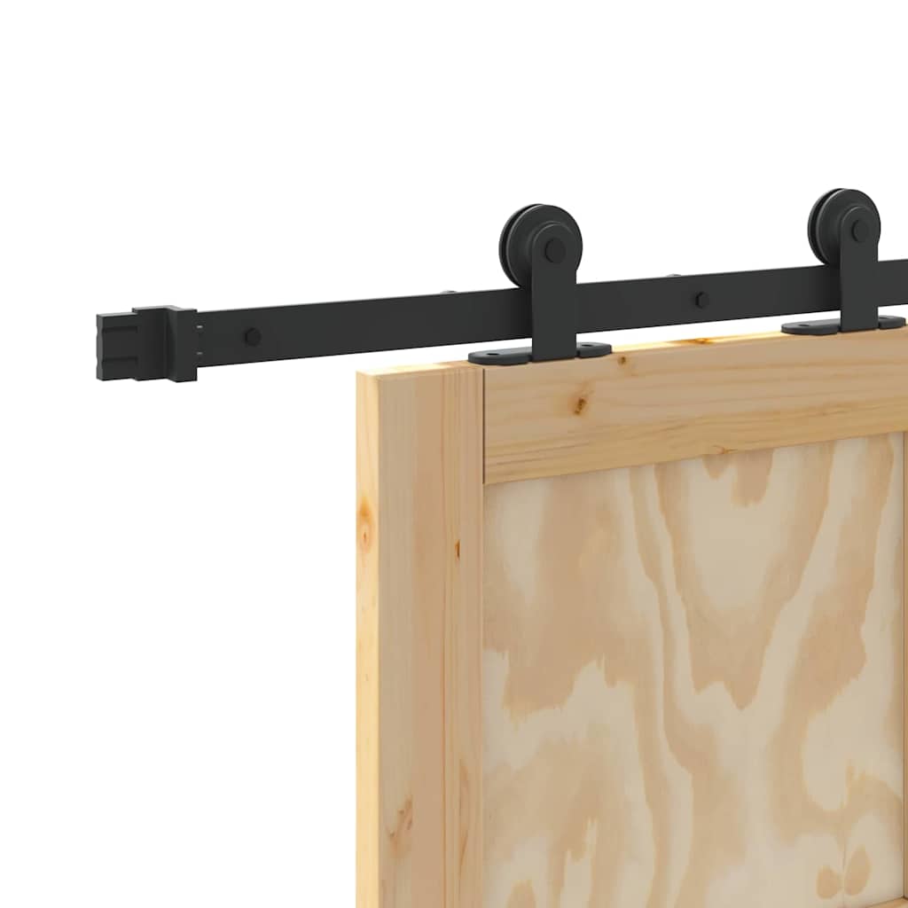 Sliding Door Set Manual Natural and black 73.5 x 211 cm