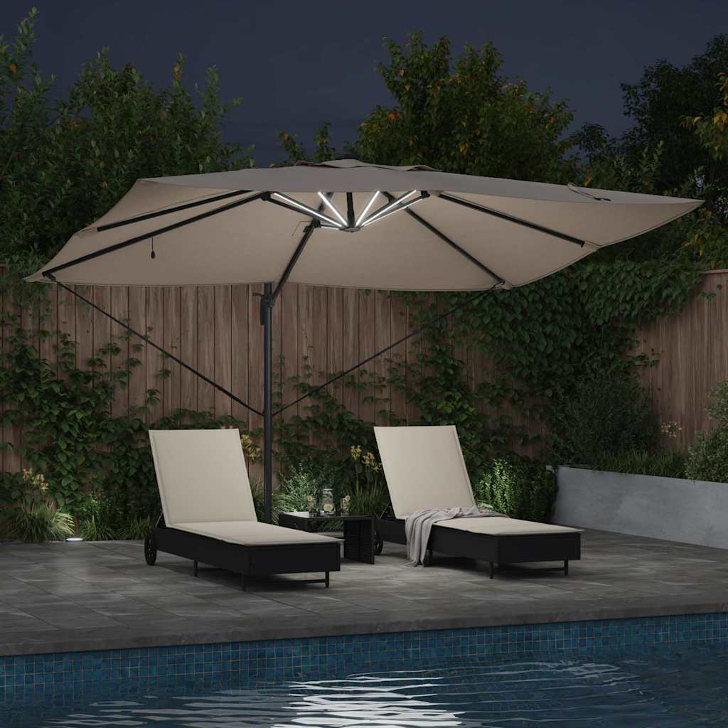 Cantilever Roma Parasol Taupe and Black 352 x 251 x 265 cm