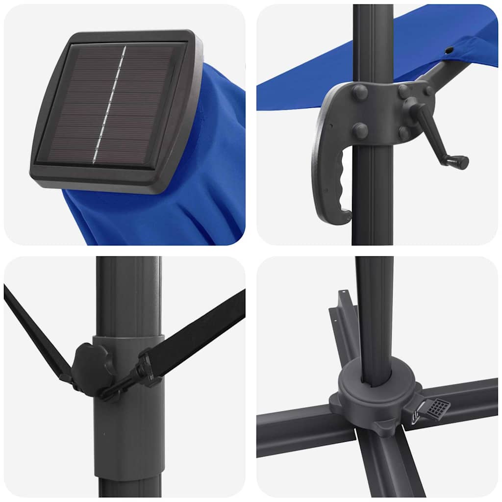 Cantilever Roma Parasol Blue and Black 352 x 251 x 265 cm