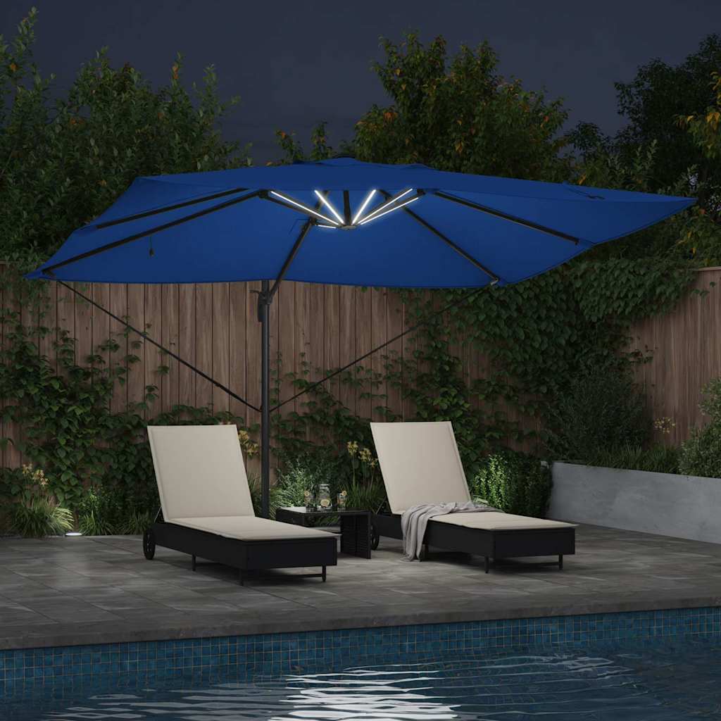 Cantilever Roma Parasol Blue and Black 352 x 251 x 265 cm