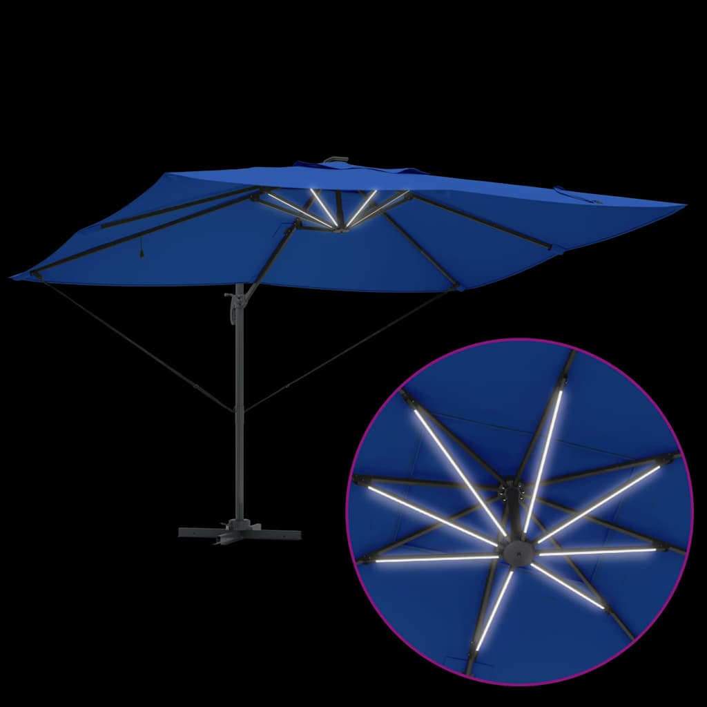Cantilever Roma Parasol Blue and Black 352 x 251 x 265 cm