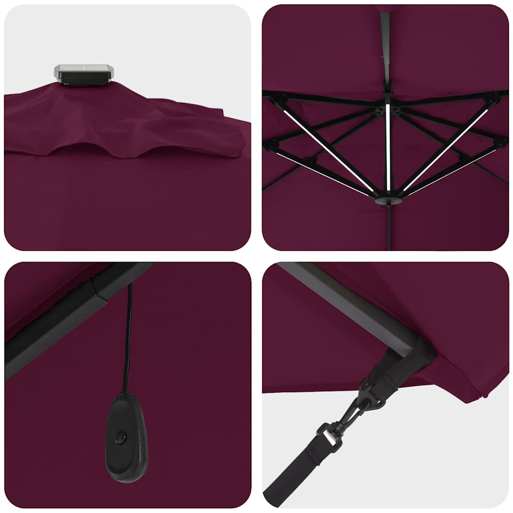 Cantilever Roma Parasol Manual Red and Black 352 x 251 x 265 cm