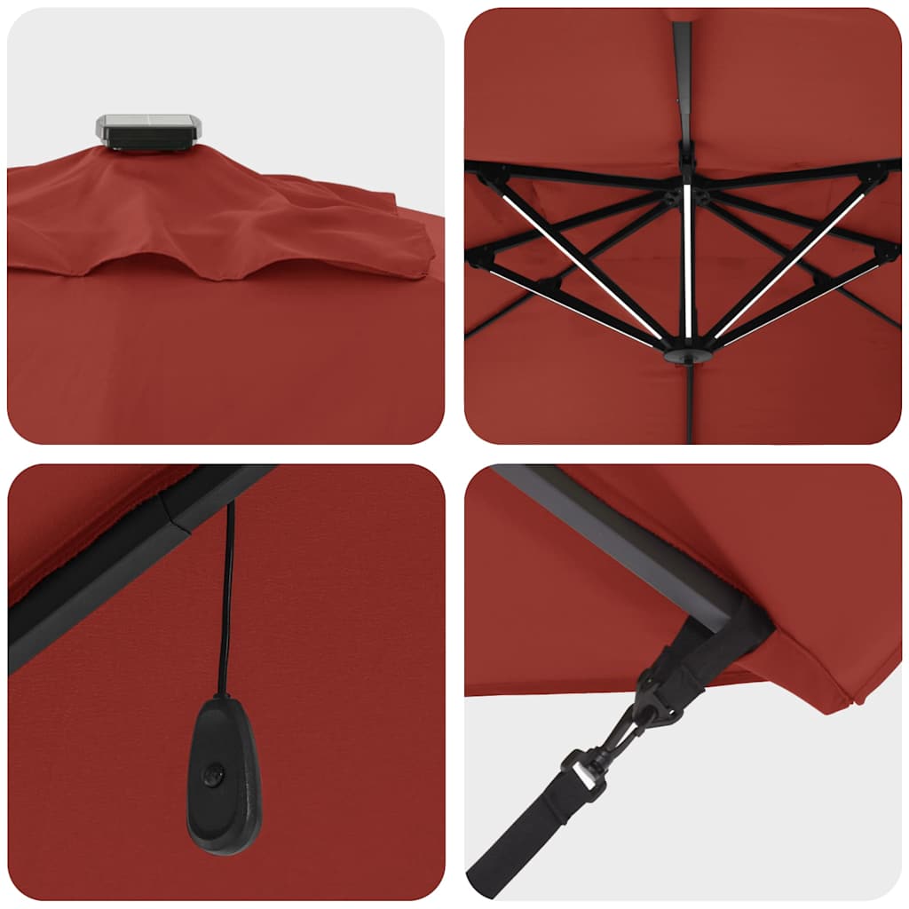 Cantilever Roma Parasol Manual Red and Black 352 x 251 x 265 cm