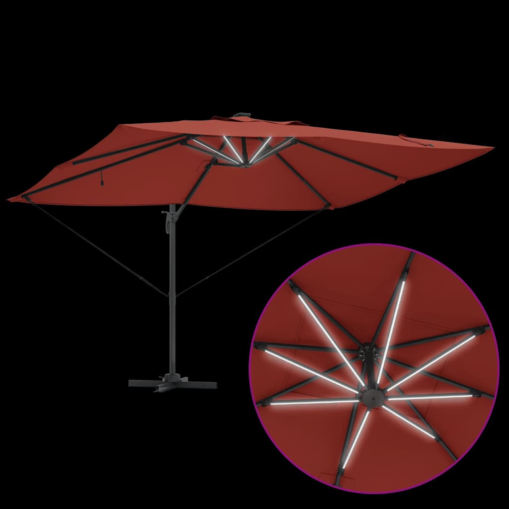 Cantilever Roma Parasol Manual Red and Black 352 x 251 x 265 cm