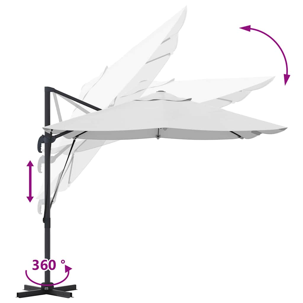 Cantilever Roma Parasol Beige and Black 352 x 251 x 260 cm
