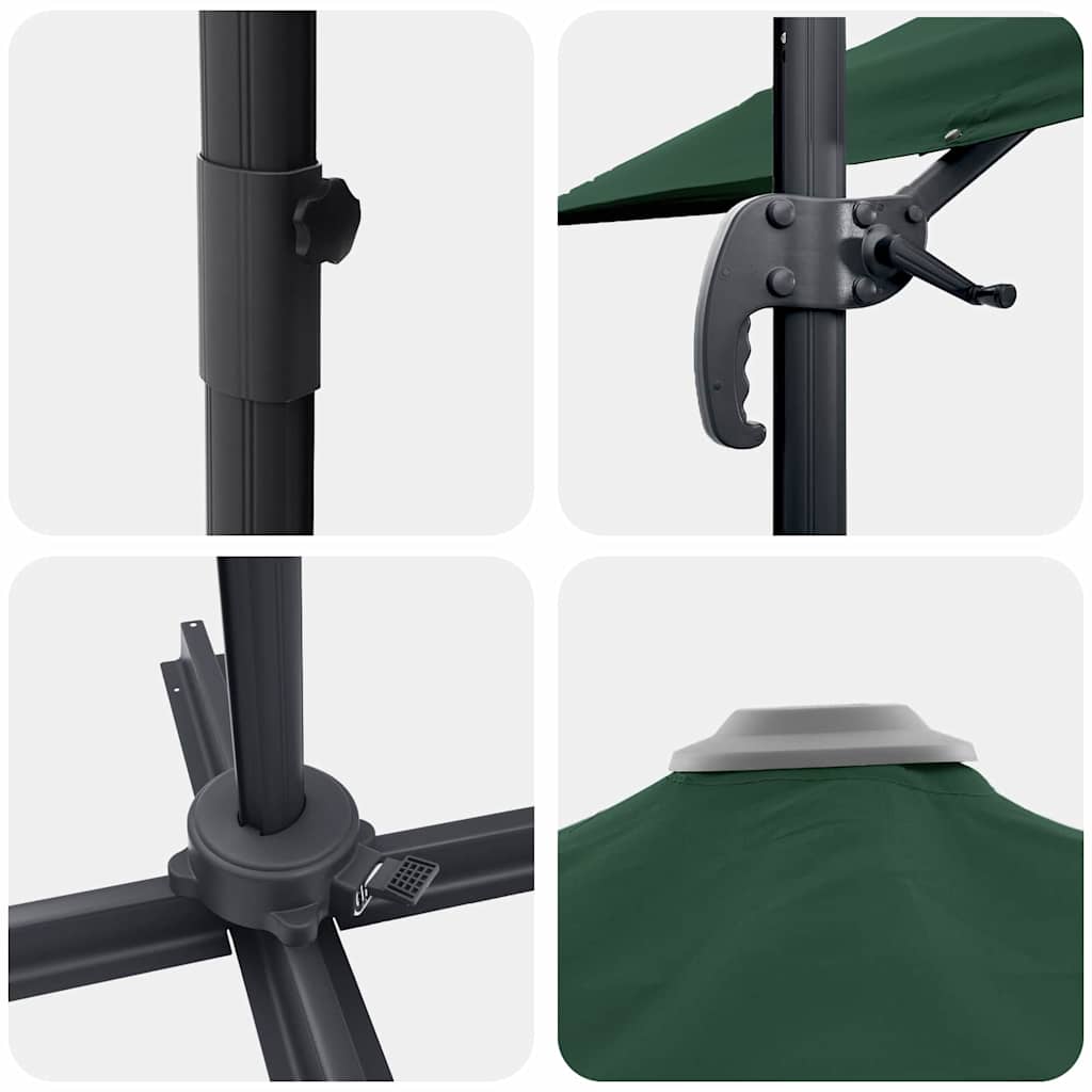 Cantilever Roma Parasol Green and Black 352 x 251 x 260 cm