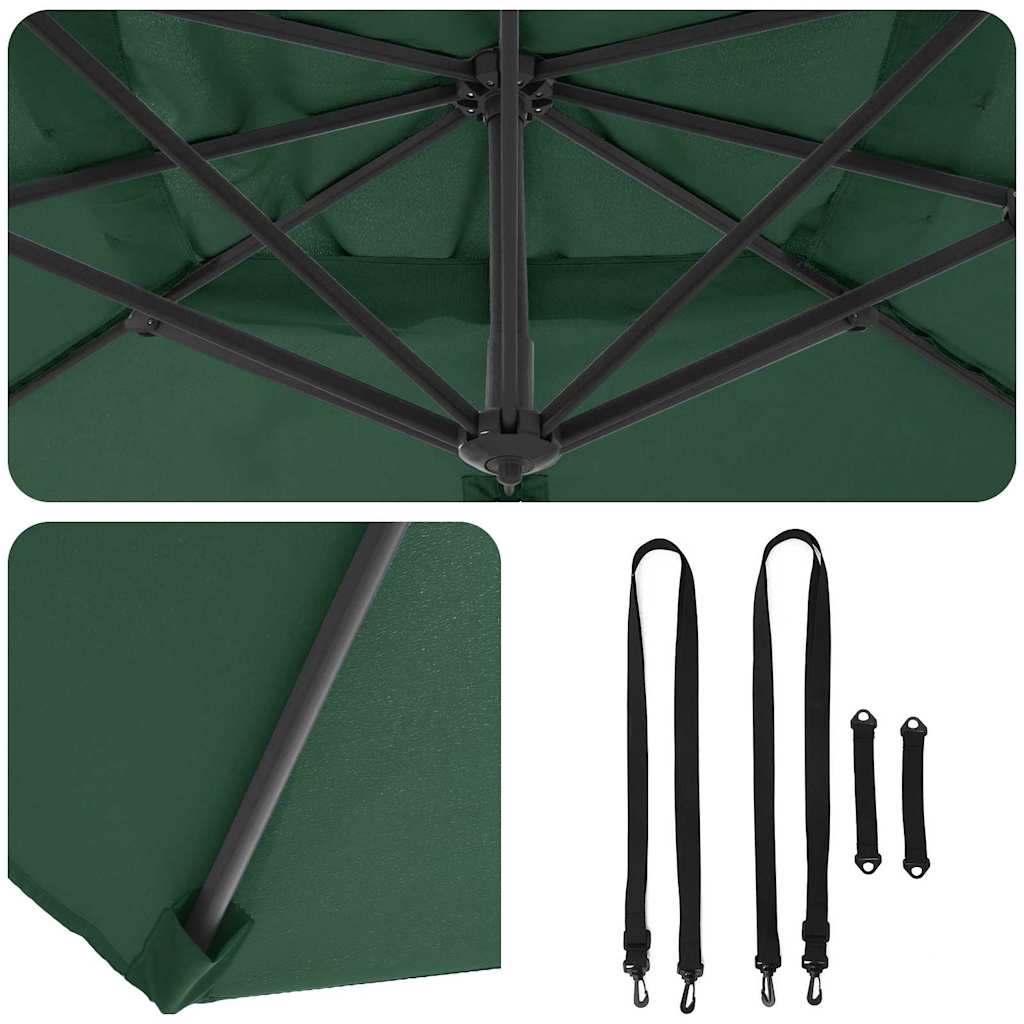 Cantilever Roma Parasol Green and Black 352 x 251 x 260 cm