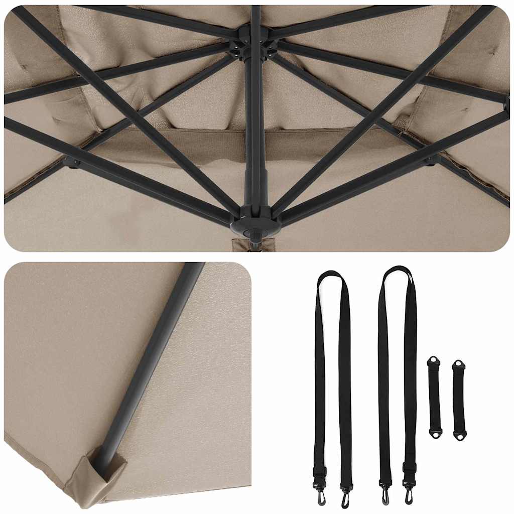 Cantilever Roma Parasol Taupe and Black 352 x 251 x 260 cm