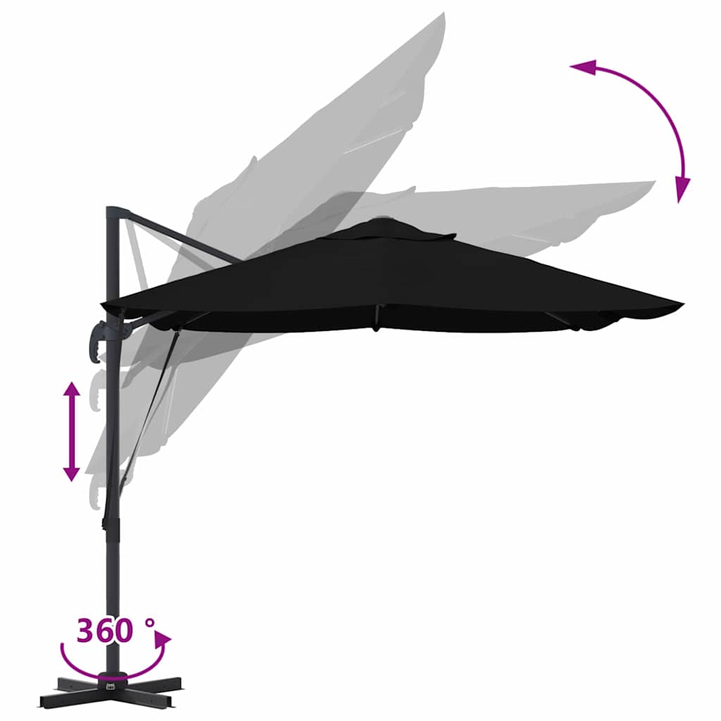 Cantilever Roma Parasol Black and Black 352 x 251 x 260 cm
