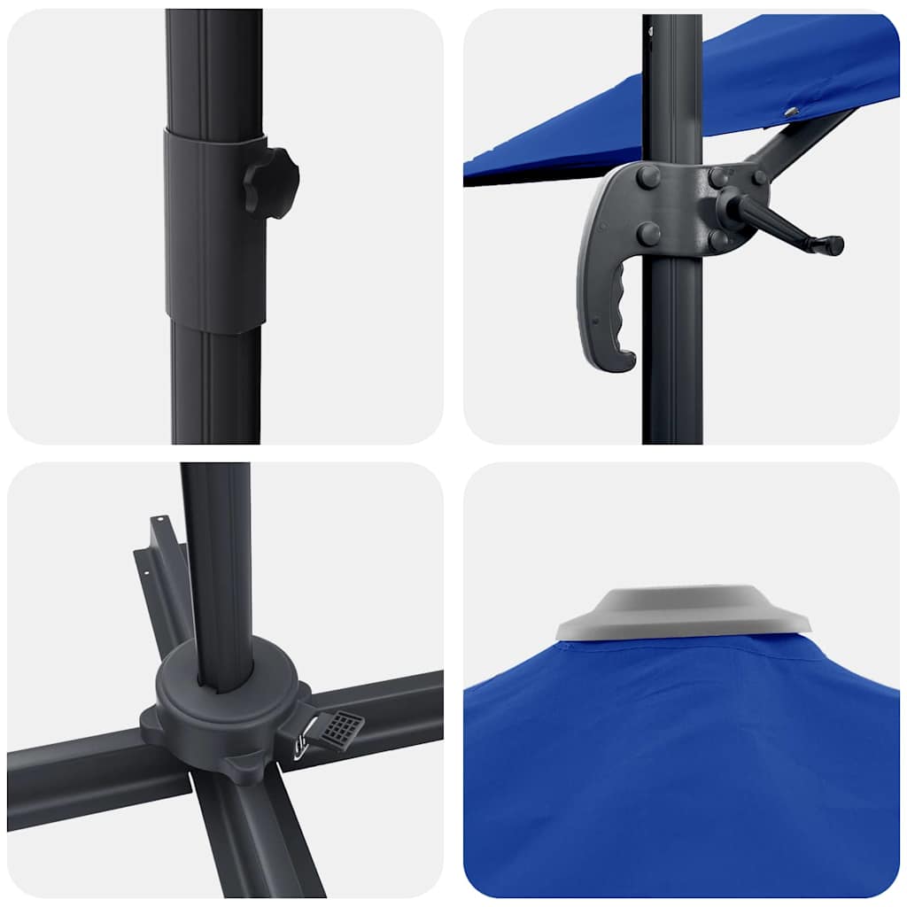 Cantilever Roma Parasol Blue and Black 352 x 251 x 260 cm