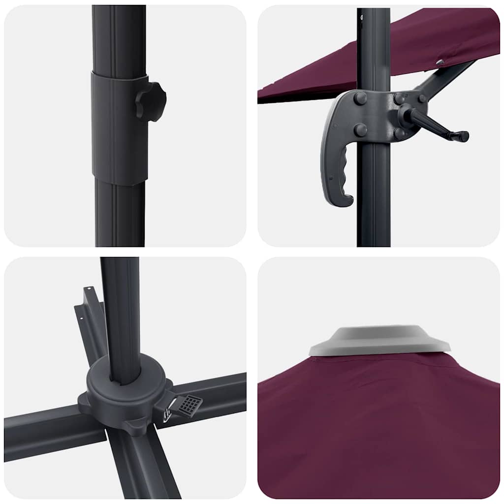 Cantilever Roma Parasol Red and Black 352 x 251 x 260 cm