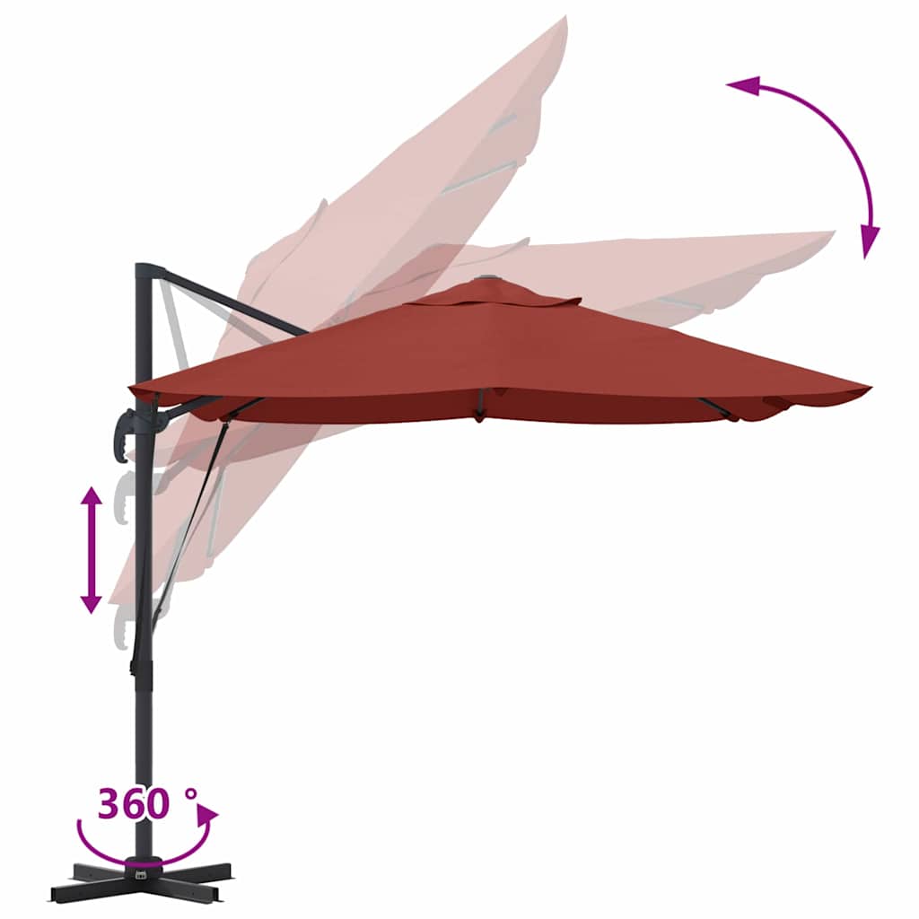 Cantilever Roma Parasol Red and Black 352 x 251 x 260 cm