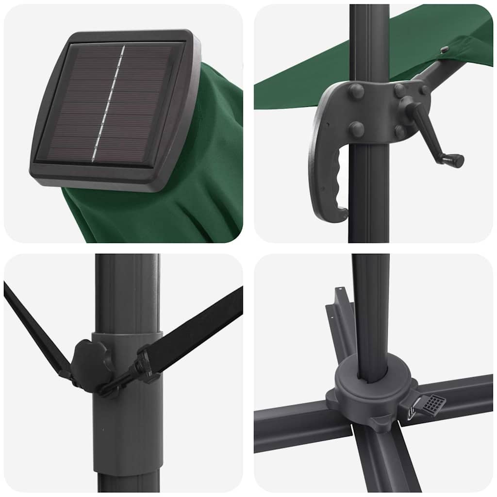 Cantilever Roma Parasol Green and Black 352 x 251 x 265 cm