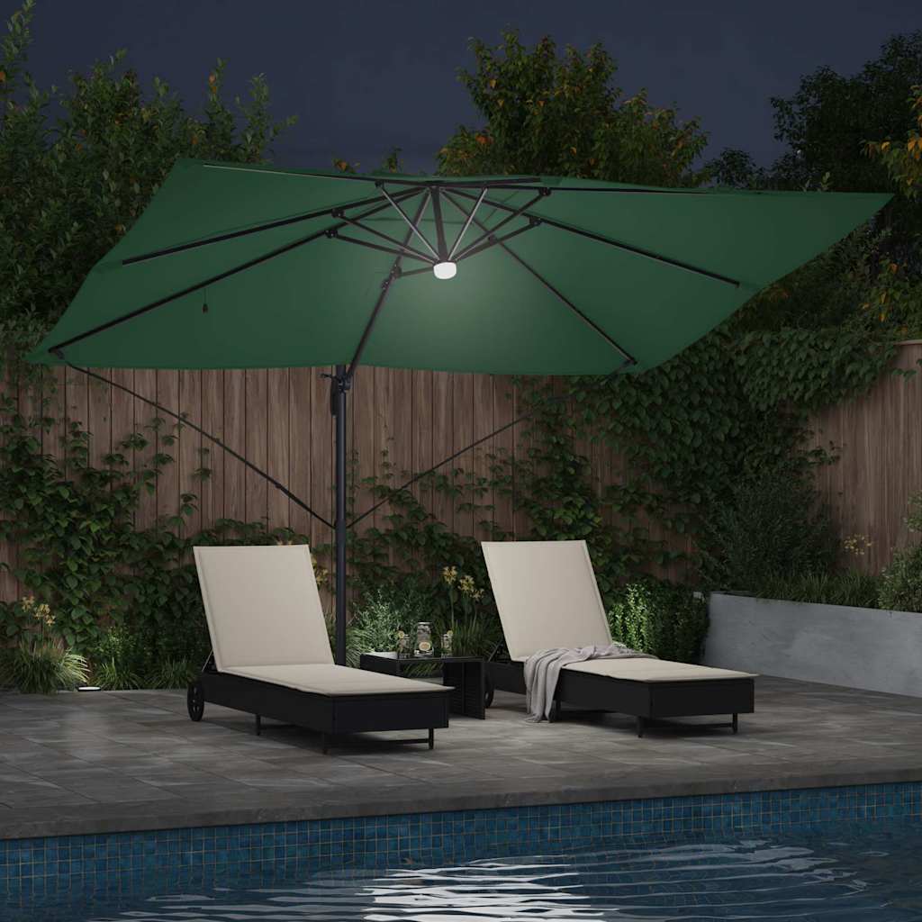 Cantilever Roma Parasol Green and Black 352 x 251 x 265 cm