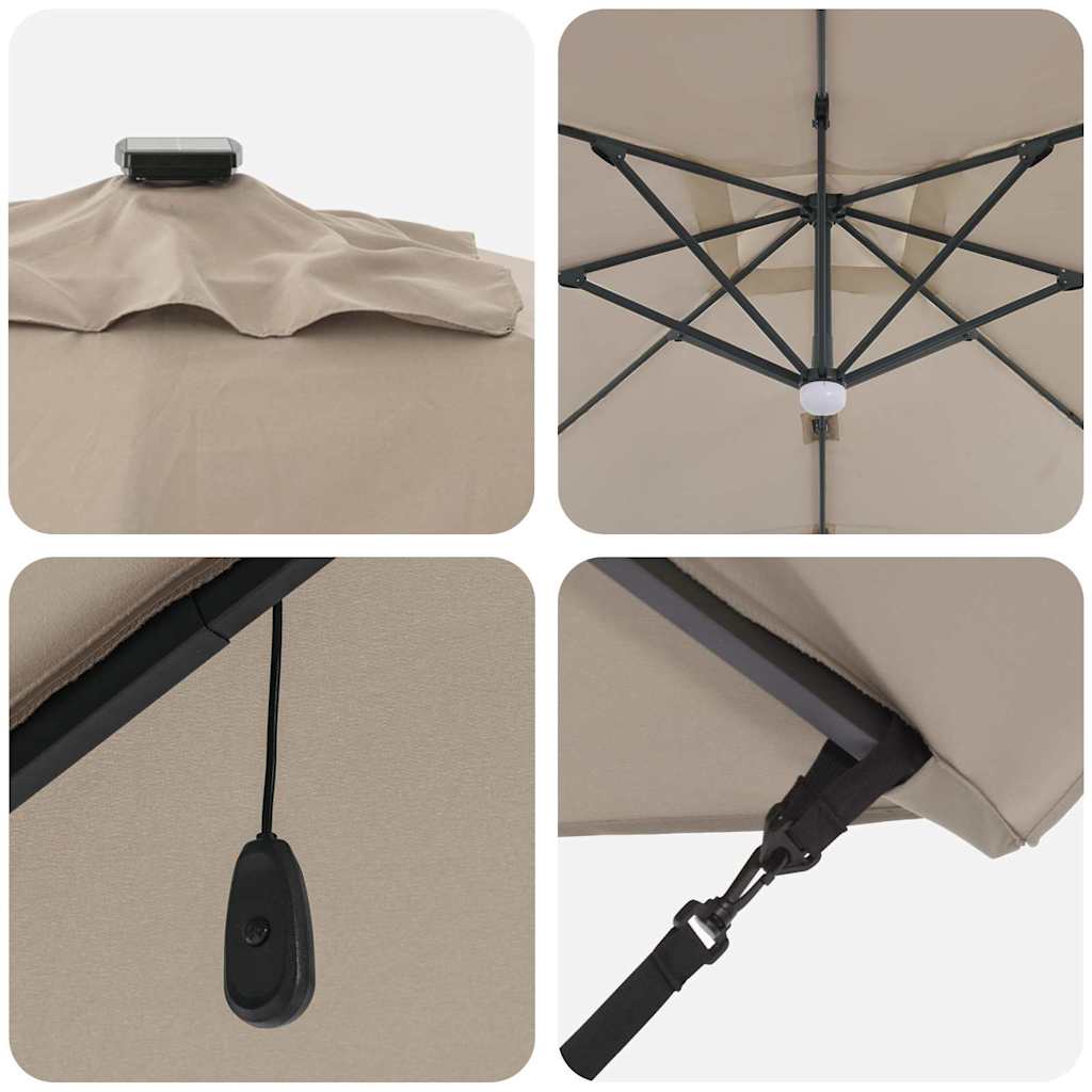 Cantilever Roma Parasol Taupe and Black 352 x 251 x 265 cm