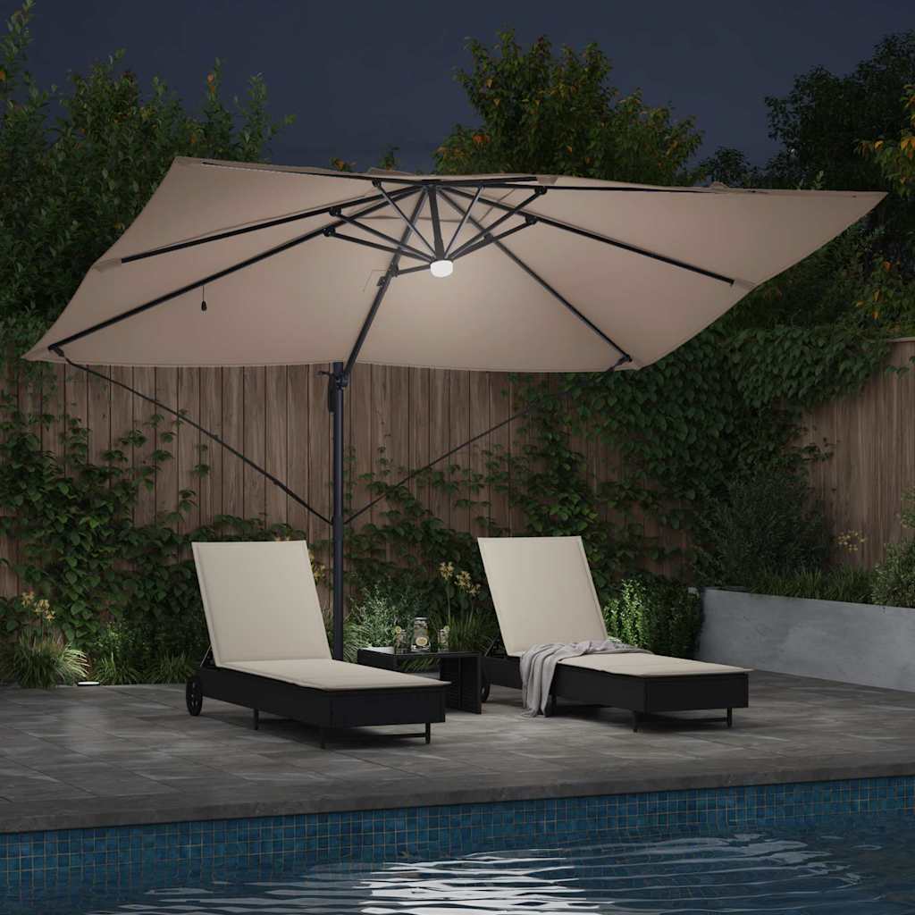 Cantilever Roma Parasol Taupe and Black 352 x 251 x 265 cm