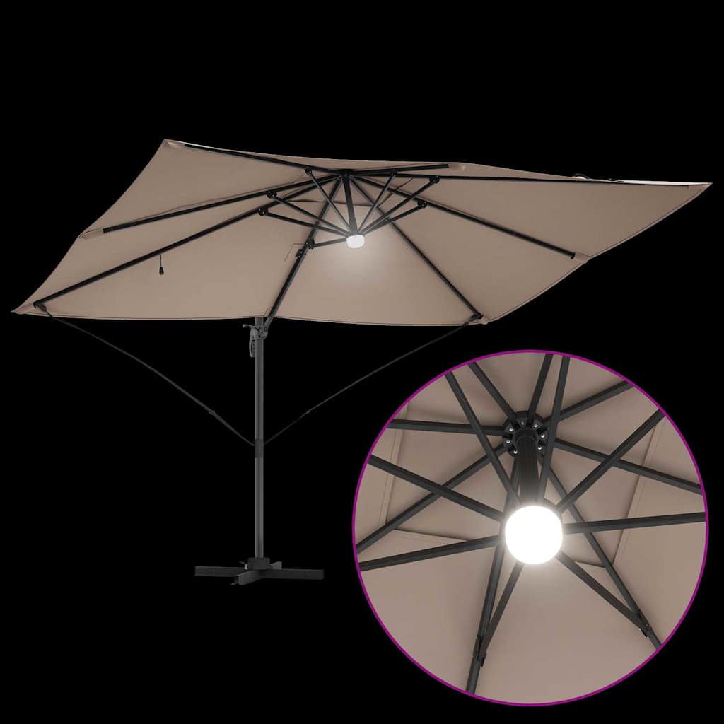 Cantilever Roma Parasol Taupe and Black 352 x 251 x 265 cm
