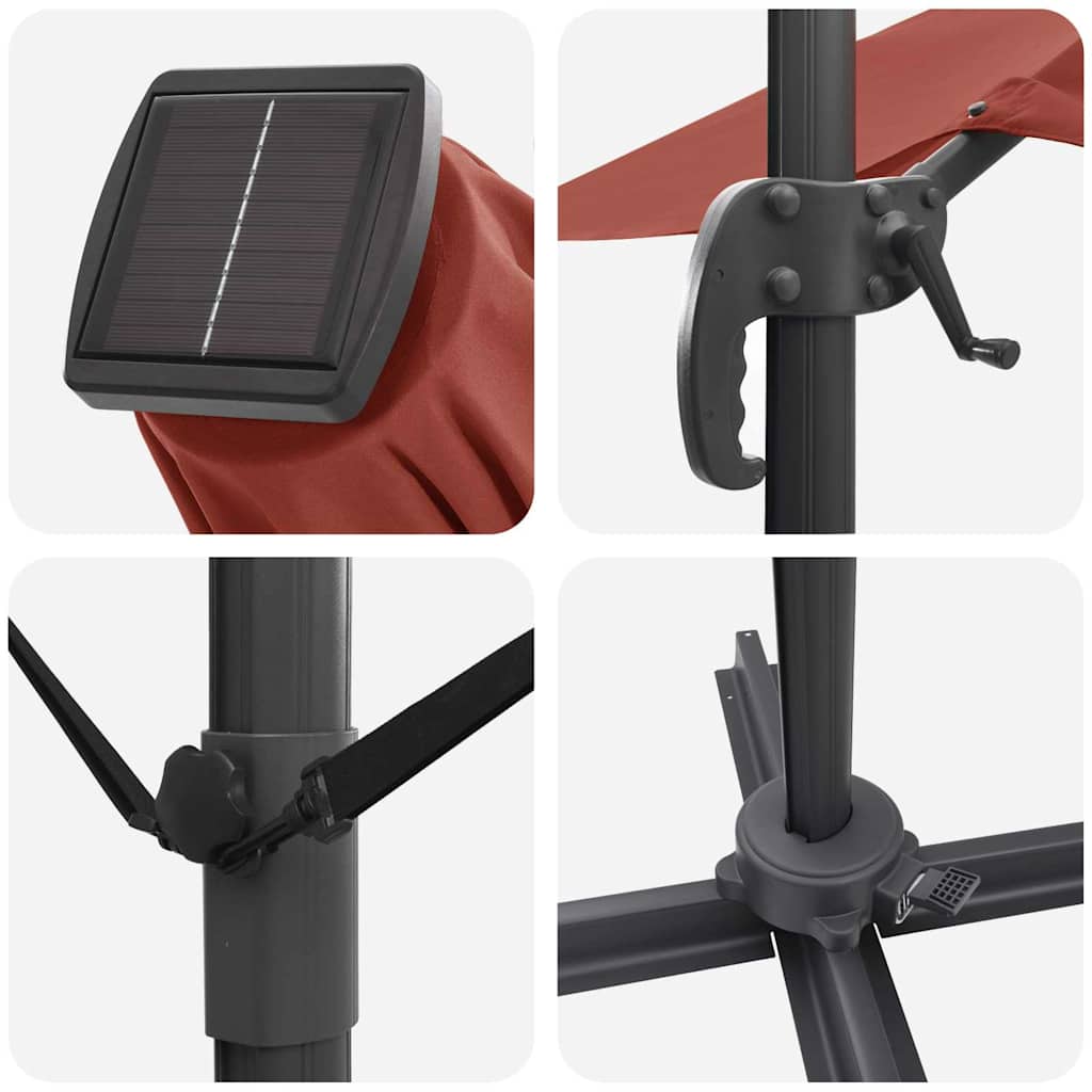Cantilever Roma Parasol Red and Black 352 x 251 x 265 cm