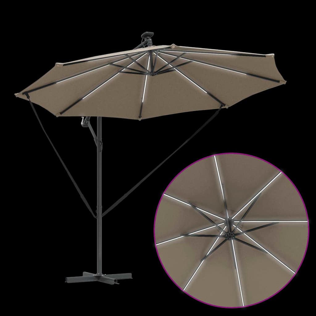 Cantilever Banana Parasol Taupe 294 x 294 x 248 cm