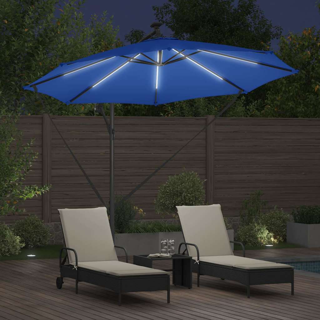 Cantilever Banana Parasol Azure blue 294 x 294 x 248 cm