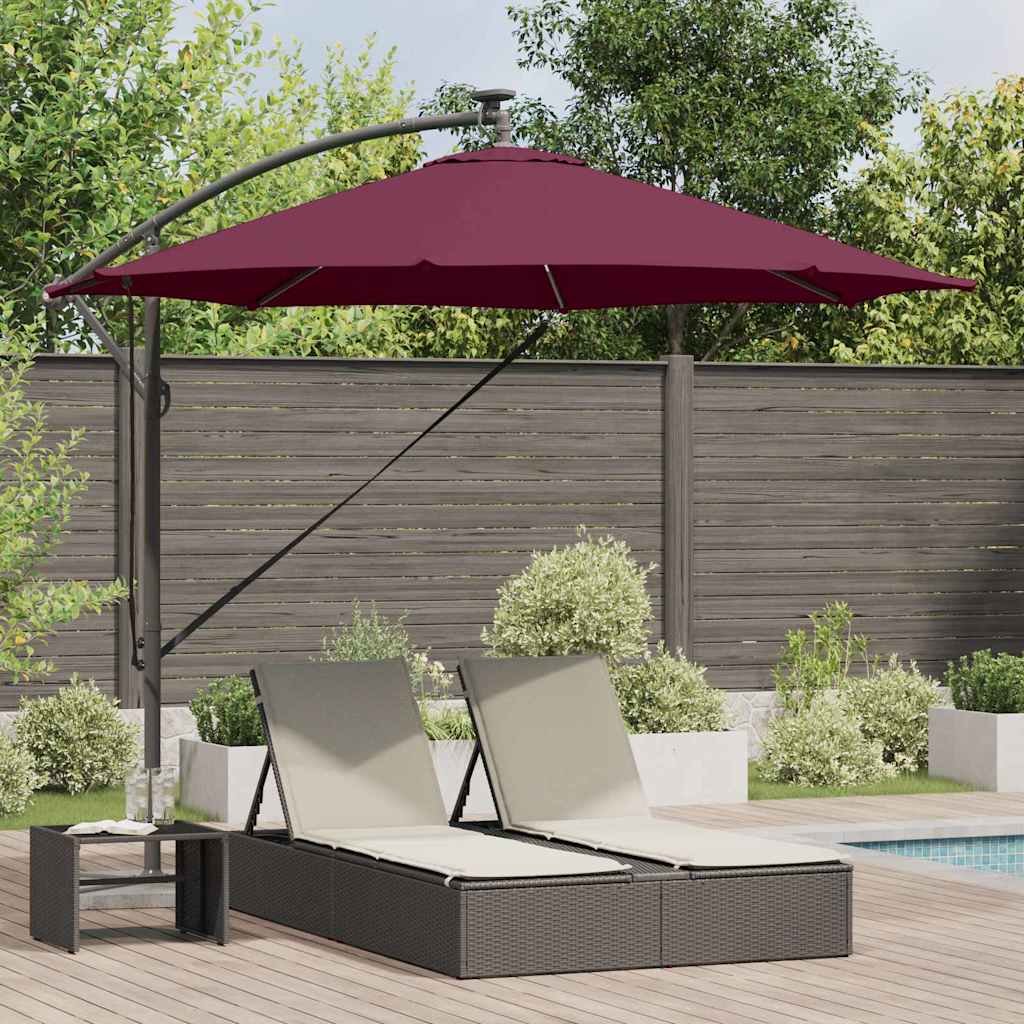 Cantilever Banana Parasol Bordeaux red 294 x 294 x 248 cm