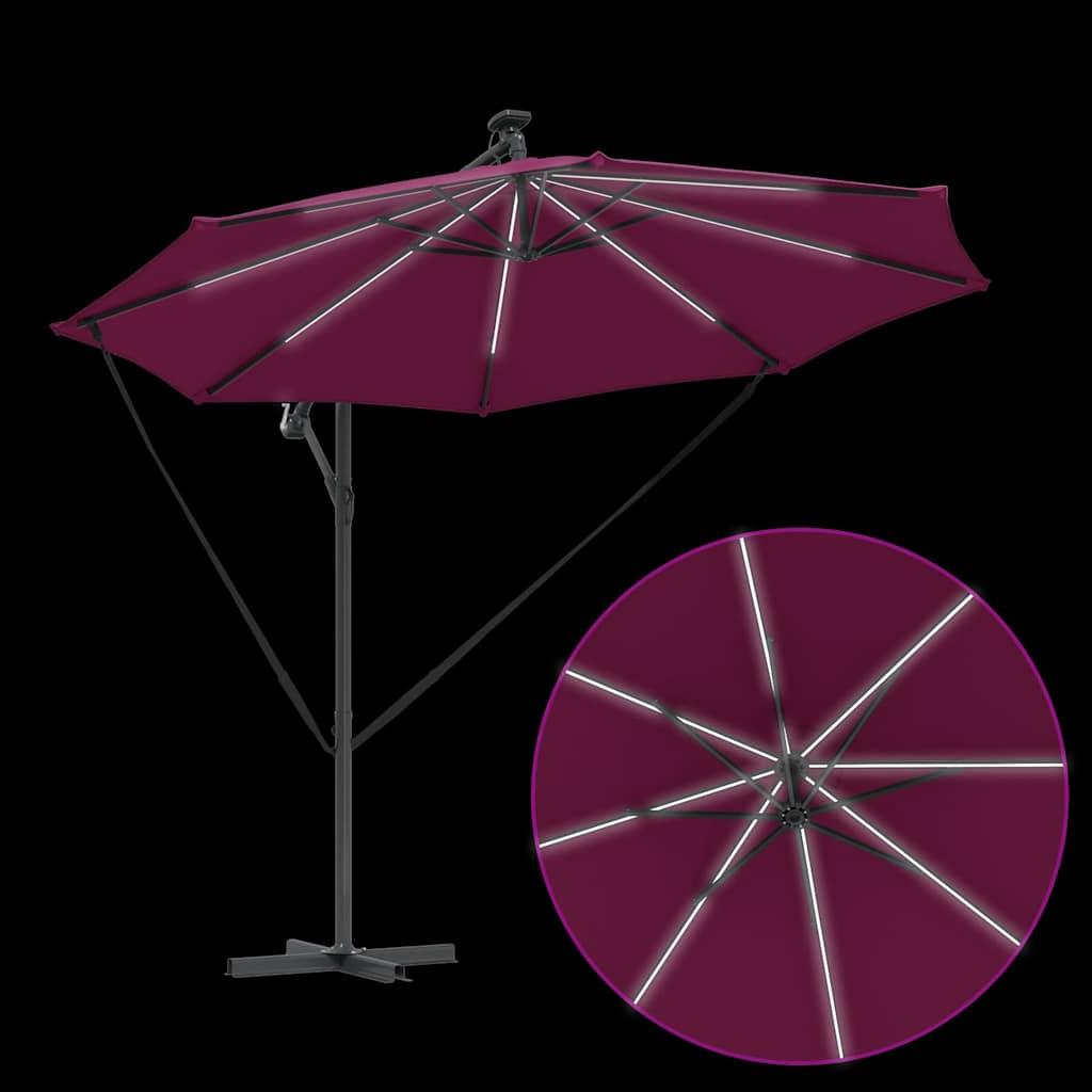 Cantilever Banana Parasol Bordeaux red 294 x 294 x 248 cm